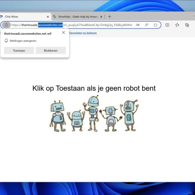 Hoe verwijder je Azurewebsites.net virusmeldingen?