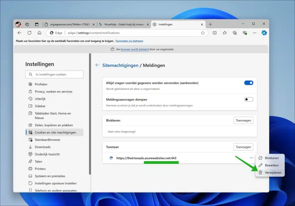 Azurewebsites.net verwijderen