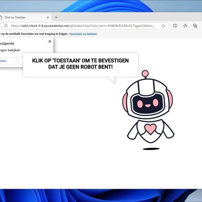 Wat is “klik op toestaan om te bevestigen dat je geen robot bent”?