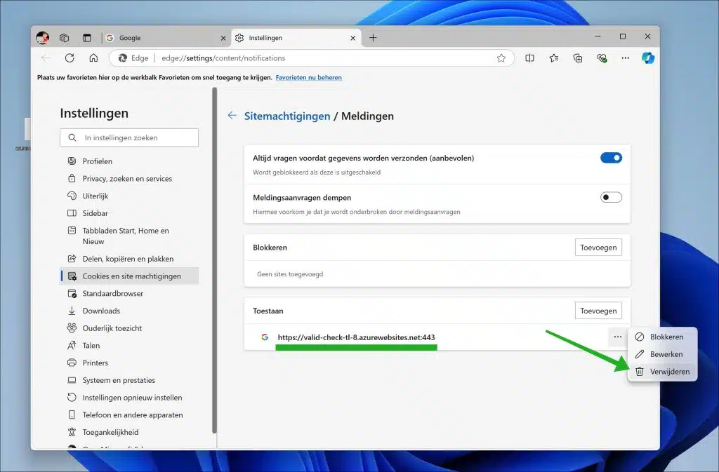 valid-check-tl-8.azurewebsites.net verwijderen