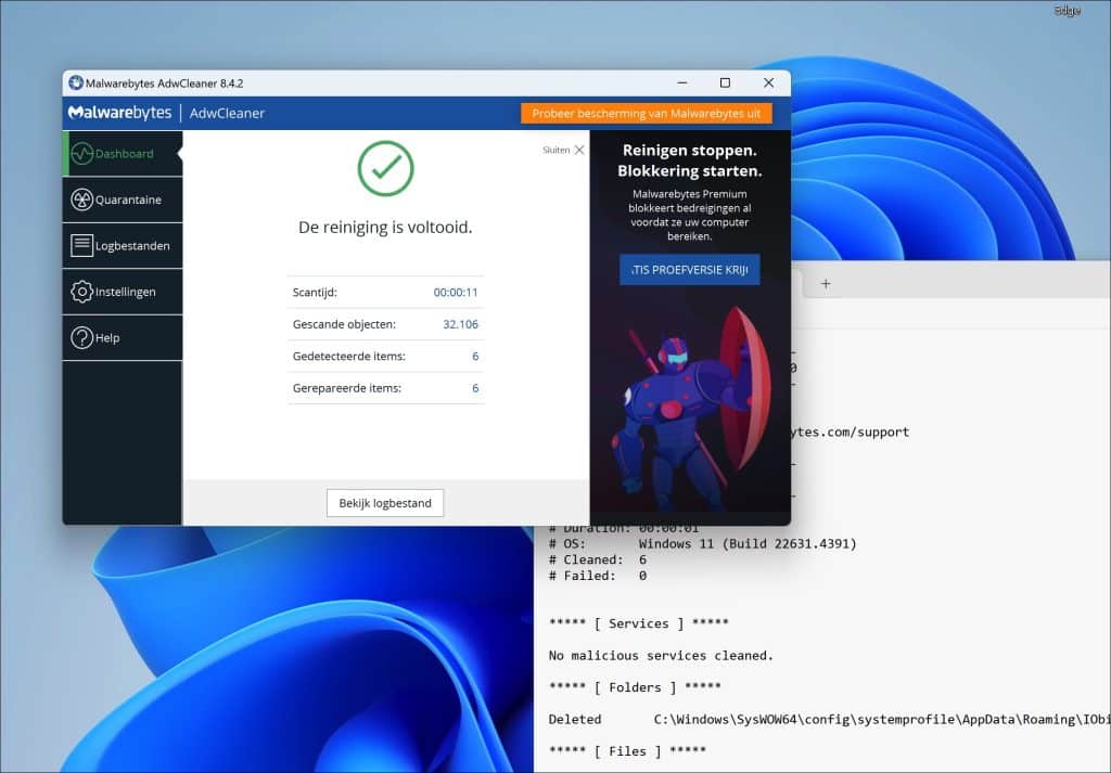 Adwcleaner logbestand