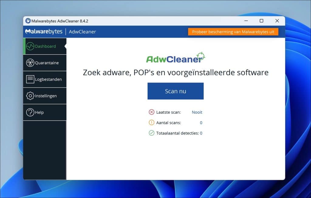 adwcleaner scan