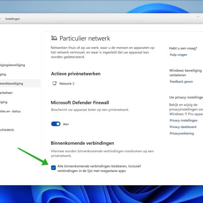 Alle binnenkomende verbindingen blokkeren in Windows-firewall