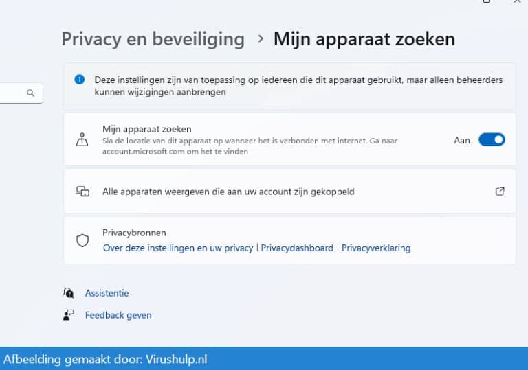Hoe schakel je mijn apparaat zoeken in Windows 11