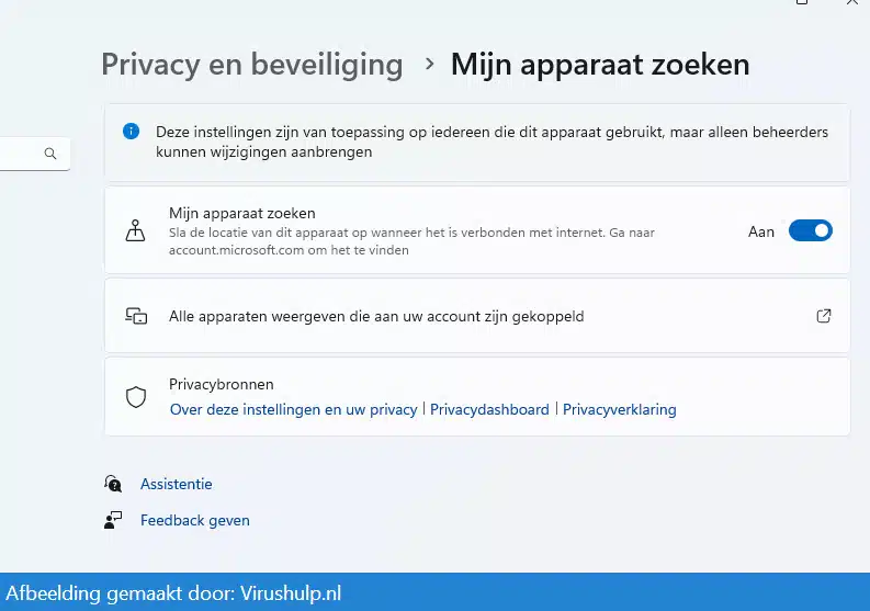 Mijn apparaat zoeken inschakelen