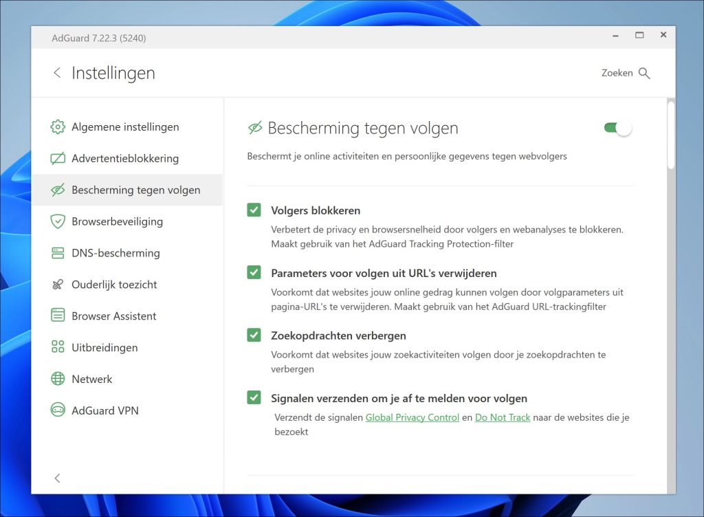 Bescherming tegen volgen